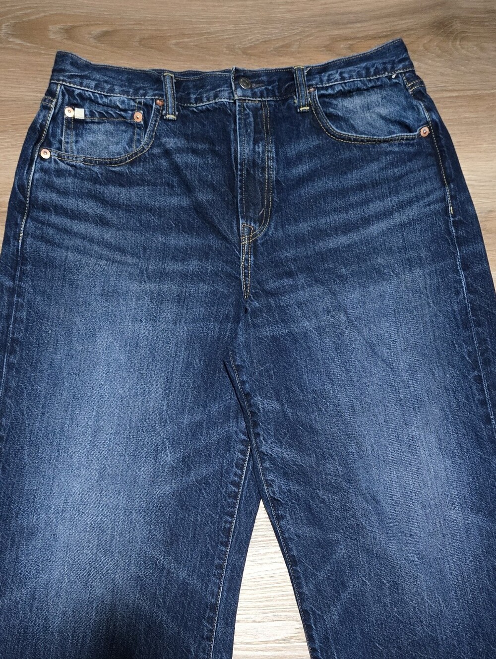 AE77 Premium Stovepipe Blue Organic Cotton Jeans Size 12 Short - Picture 6 of 13